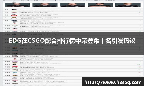 EDG在CSGO配合排行榜中荣登第十名引发热议